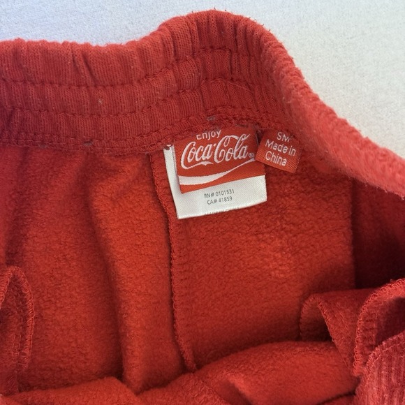 Coca-Cola Red Graphic Sweatpants Joggers Mens Small Enjoy Coca-Cola Logo - Picture 4 of 6